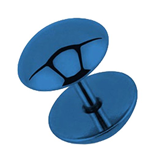 Piersando Ohrring Fake Ohr Plug Flesh Tunnel Piercing Ohrstecker Stecker Stab Runde Platte Titan Halbrund poliert 8mm Blau Piersando Ohrring Fake Ohr Plug Flesh Tunnel Piercing Ohrstecker Stecker Stab Runde Platte Titan Halbrund poliert 8mm Blau von Piersando