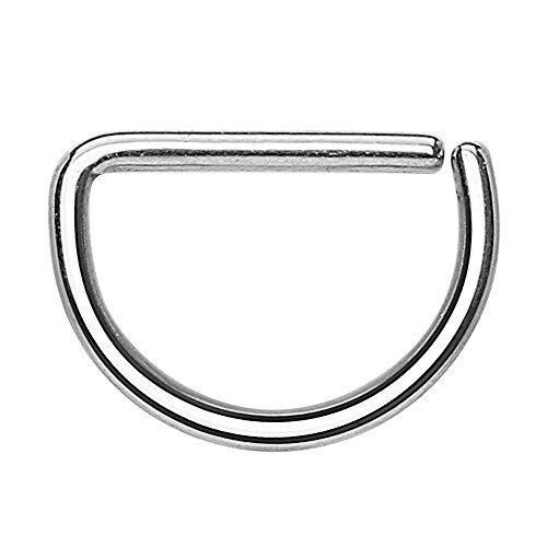 Piersando Piercing D Ring für Septum Tragus Helix Ohr Nase Lippe Brust Intim Nasenpiercing Ohrpiercing Nasenring Lippenpiercing Silber 1,2mm x 12mm Piersando Piercing D Ring für Septum Tragus Helix Ohr Nase Lippe Brust Intim Nasenpiercing Ohrpiercing Nasenring Lippenpiercing Silber 1,2mm x 12mm von Piersando