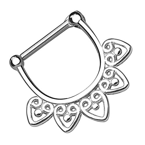Piersando Piercing Ring für Septum Tragus Helix Ohr Nase Lippe Brust Intim Nasenpiercing Ohrpiercing Clicker Tribal Filigrane Herzen 1,2mm Silber Piersando Piercing Ring für Septum Tragus Helix Ohr Nase Lippe Brust Intim Nasenpiercing Ohrpiercing Clicker Tribal Filigrane Herzen 1,2mm Silber von Piersando