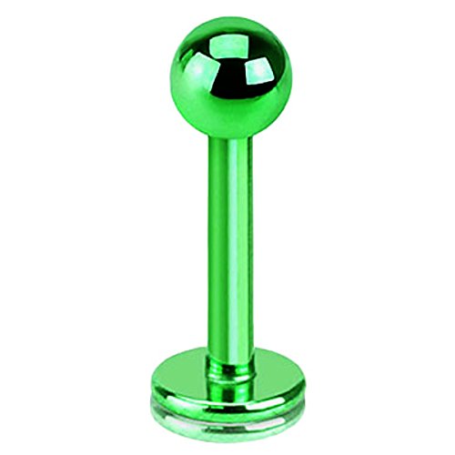Piersando Piercing Stab Stecker Edelstahl Kugel für Lippen Lippe Labret Lippenpiercing Ohr Tragus Ohrpiercing Helix Nase Intim Zungen Nasen 1,2mm x 6mm x 3mm Grün Piersando Piercing Stab Stecker Edelstahl Kugel für Lippen Lippe Labret Lippenpiercing Ohr Tragus Ohrpiercing Helix Nase Intim Zungen Nasen 1,2mm x 6mm x 3mm Grün von Piersando
