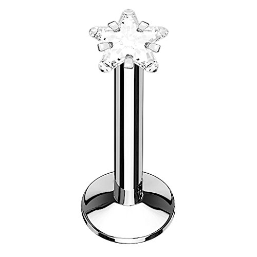 Piersando Piercing Stab Stecker Edelstahl Stern mit Kristall für Lippen Lippe Labret Lippenpiercing Ohr Tragus Ohrpiercing Helix Nase Intim Silber 6mm Stern Piersando Piercing Stab Stecker Edelstahl Stern mit Kristall für Lippen Lippe Labret Lippenpiercing Ohr Tragus Ohrpiercing Helix Nase Intim Silber 6mm Stern von Piersando