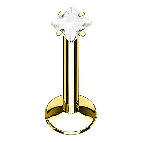 Piersando Piercing Stab Stecker Edelstahl mit Kristall Quadrat Kopf für Lippen Lippe Labret Lippenpiercing Ohr Tragus Ohrpiercing Helix Nase Intim Gold 6mm Quadrat Piersando Piercing Stab Stecker Edelstahl mit Kristall Quadrat Kopf für Lippen Lippe Labret Lippenpiercing Ohr Tragus Ohrpiercing Helix Nase Intim Gold 6mm Quadrat von Piersando