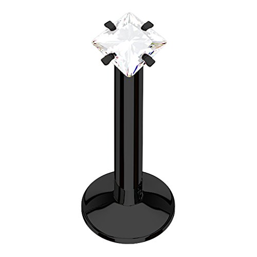 Piersando Piercing Stab Stecker Edelstahl mit Kristall Quadrat Kopf für Lippen Lippe Labret Lippenpiercing Ohr Tragus Ohrpiercing Helix Nase Intim Schwarz 8mm Quadrat Piersando Piercing Stab Stecker Edelstahl mit Kristall Quadrat Kopf für Lippen Lippe Labret Lippenpiercing Ohr Tragus Ohrpiercing Helix Nase Intim Schwarz 8mm Quadrat von Piersando