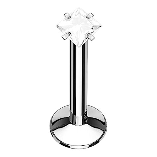 Piersando Piercing Stab Stecker Edelstahl mit Kristall Quadrat Kopf für Lippen Lippe Labret Lippenpiercing Ohr Tragus Ohrpiercing Helix Nase Intim Silber 6mm Quadrat Piersando Piercing Stab Stecker Edelstahl mit Kristall Quadrat Kopf für Lippen Lippe Labret Lippenpiercing Ohr Tragus Ohrpiercing Helix Nase Intim Silber 6mm Quadrat von Piersando
