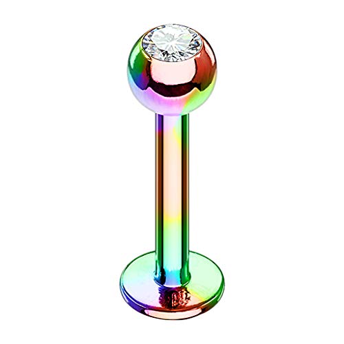 Piersando Piercing Stab Stecker Kugel mit Kristall Lippen Labret Lippenpiercing Ohr Tragus Ohrpiercing Helix Nase Intim Zungen Nasen Rainbow 1,2mm x 6mm x 3mm Piersando Piercing Stab Stecker Kugel mit Kristall Lippen Labret Lippenpiercing Ohr Tragus Ohrpiercing Helix Nase Intim Zungen Nasen Rainbow 1,2mm x 6mm x 3mm von Piersando