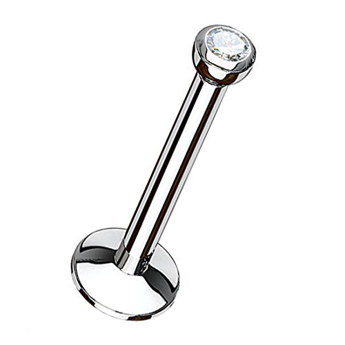 Piersando Piercing Stecker Innengewinde Edelstahl mit Kristall Micro Lippen Lippe Labret Lippenpiercing Monroe Ohrpiercing Silber 1,0mm x 6mm Piersando Piercing Stecker Innengewinde Edelstahl mit Kristall Micro Lippen Lippe Labret Lippenpiercing Monroe Ohrpiercing Silber 1,0mm x 6mm von Piersando