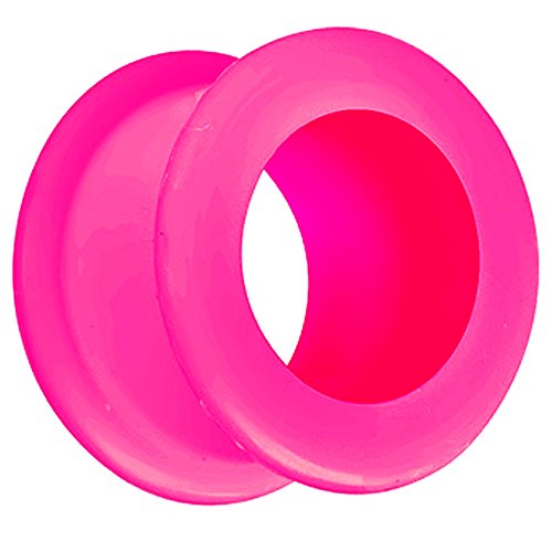 Piersando Silikon Flesh Tunnel Ohr Plug Piercing Ohrpiercing Extra Big Flexibel Weich Soft XXL 10mm Pink von Piersando