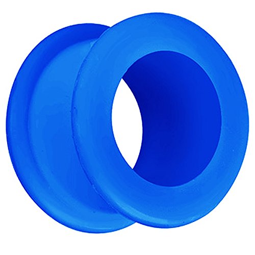 Piersando Silikon Flesh Tunnel Ohr Plug Piercing Ohrpiercing Extra Big Flexibel Weich Soft XXL 14mm Blau von Piersando