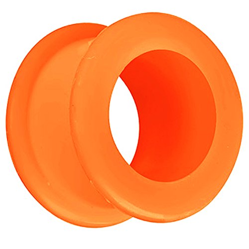 Piersando Silikon Flesh Tunnel Ohr Plug Piercing Ohrpiercing Extra Big Flexibel Weich Soft XXL 16mm Orange von Piersando