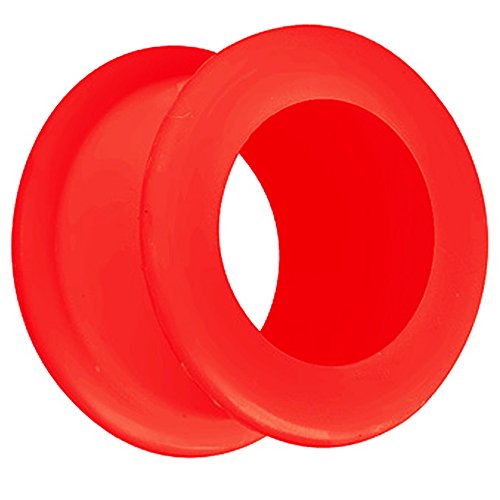 Piersando Silikon Flesh Tunnel Ohr Plug Piercing Ohrpiercing Extra Big Flexibel Weich Soft XXL 20mm Rot von Piersando