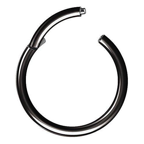 Piersando Titan Piercing Ring für Septum Tragus Helix Ohr Nase Lippe Brust Intim Nasenpiercing Ohrpiercing Lippenpiercing Clicker Scharnier Schwarz 1,2mm x 8mm Piersando Titan Piercing Ring für Septum Tragus Helix Ohr Nase Lippe Brust Intim Nasenpiercing Ohrpiercing Lippenpiercing Clicker Scharnier Schwarz 1,2mm x 8mm von Piersando