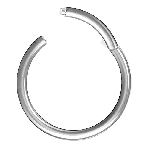 Piersando Titan Piercing Ring für Septum Tragus Helix Ohr Nase Lippe Brust Intim Nasenpiercing Ohrpiercing Lippenpiercing Clicker Scharnier Silber 1,2mm x 10mm von Piersando