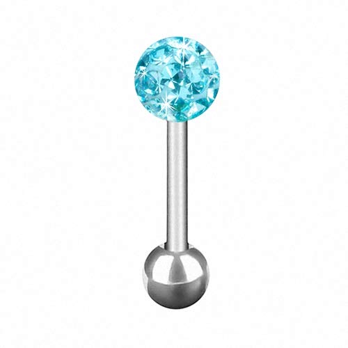 Piersando Tragus Helix Ohr Piercing Cartilage Knorpel Stab Stecker 316 L Chirurgenstahl mit Ferido Kristall Kugel 6mm x 5mm / Aqua Piersando Tragus Helix Ohr Piercing Cartilage Knorpel Stab Stecker 316 L Chirurgenstahl mit Ferido Kristall Kugel 6mm x 5mm / Aqua von Piersando