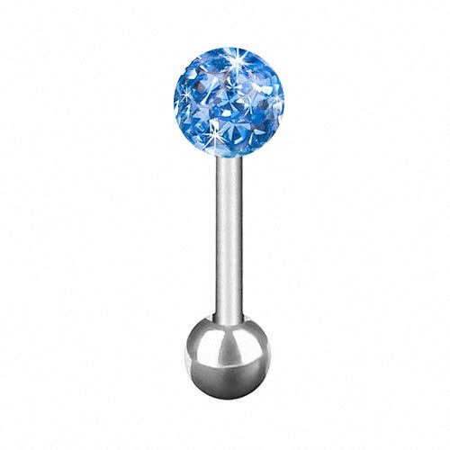 Piersando Tragus Helix Ohr Piercing Cartilage Knorpel Stab Stecker 316 L Chirurgenstahl mit Ferido Kristall Kugel 8mm x 4mm / Hellblau Piersando Tragus Helix Ohr Piercing Cartilage Knorpel Stab Stecker 316 L Chirurgenstahl mit Ferido Kristall Kugel 8mm x 4mm / Hellblau von Piersando