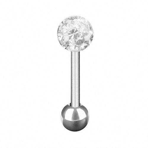 Piersando Tragus Helix Ohr Piercing Cartilage Knorpel Stab Stecker 316 L Chirurgenstahl mit Ferido Kristall Kugel Silber 8mm x 4mm Clear Piersando Tragus Helix Ohr Piercing Cartilage Knorpel Stab Stecker 316 L Chirurgenstahl mit Ferido Kristall Kugel Silber 8mm x 4mm Clear von Piersando