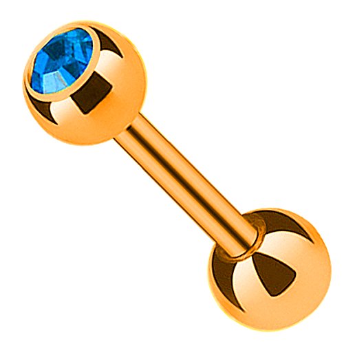 Piersando Tragus Helix Ohr Piercing Cartilage Knorpel Stab Stecker 316 L Chirurgenstahl mit Kristall Kugel Rosegold 8mm Hellblau Piersando Tragus Helix Ohr Piercing Cartilage Knorpel Stab Stecker 316 L Chirurgenstahl mit Kristall Kugel Rosegold 8mm Hellblau von Piersando