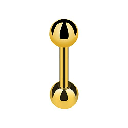 Piersando Universal Piercing Barbell Hantel Brust Intim Ohr Tragus Helix Zunge Ohr Cartilage Stab Stecker Edelstahl mit Kugeln 1,6mm x 8mm x 3mm Gold Piersando Universal Piercing Barbell Hantel Brust Intim Ohr Tragus Helix Zunge Ohr Cartilage Stab Stecker Edelstahl mit Kugeln 1,6mm x 8mm x 3mm Gold von Piersando