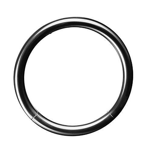 Piersando Universal Piercing Segmentring Smooth Septum für Tragus Helix Ohr Nase Lippe Brust Intim Scharnier Clicker Ring Chirurgenstahl 1,2 x 10mm Schwarz von Piersando