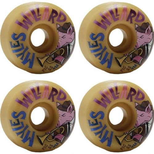 Pig Wheels Myles Willard Jazz Skateboard-Räder, natürlich, 53 mm, 97a, 4 Stück von Pig Wheels