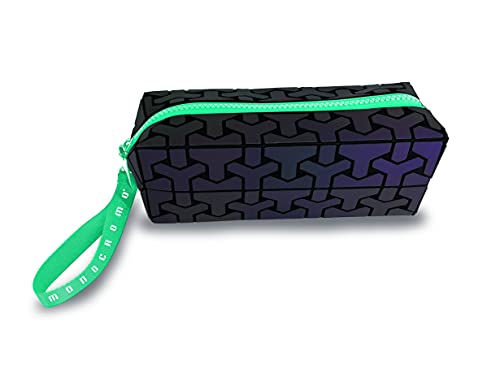 Pigna, Monochrome REFLECTIVE Umschlagtasche, schwarz mit Reißverschluss und grünem Zieher, einzeln verpackt Pigna, Monochrome REFLECTIVE Umschlagtasche, schwarz mit Reißverschluss und grünem Zieher, einzeln verpackt von Pigna