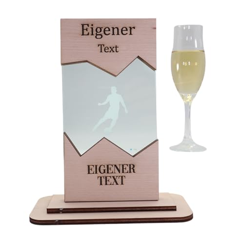 Pila Stone Moderne edle Trophäe, personalisiert mit eigenem Text Grafik oder Logo, aus Acrylglas mit Edelshoz Sockel, Personalisierte Gravur - Pokal - Auszeichnung - Elegant für Jubiläum (250x120 mm) von Pila Stone