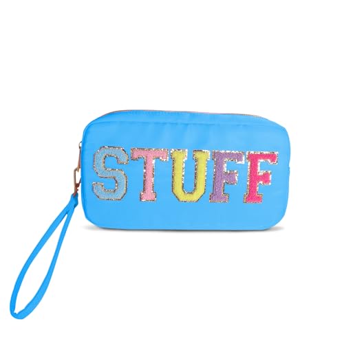 Patch Klare Make Up Tasche, Kosmetik Kulturtasche Für Reisen,Täglichen Gebrauch, Buchstaben Kosmetiktasche, wasserdichte Glam Tasche Aus Polyester Mit Reißverschluss für Frauen Und Mädchen (Blau) Patch Klare Make Up Tasche, Kosmetik Kulturtasche Für Reisen,Täglichen Gebrauch, Buchstaben Kosmetiktasche, wasserdichte Glam Tasche Aus Polyester Mit Reißverschluss für Frauen Und Mädchen (Blau) von Pilipane