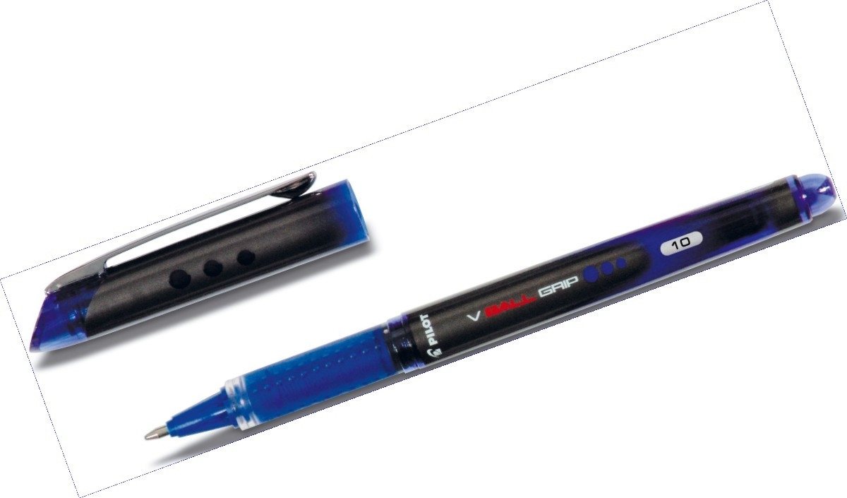 Pilot Pen Tintenfeinschreiber Tintenroller V-Ball Grip 0,7mm blau von Pilot Pen