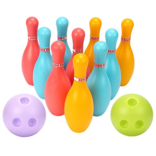 Bildungswesen Bowling Set Kid Bowling Set Indoor Outdoor Bowlingspiele für Kinder Plastik Bowling Spielzeug 10Pins 2 Bälle für Kinder Early Educational Toy L. von Pineeseatile