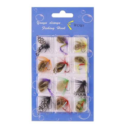 Fly Fishing Lures Sortiment Kit Fliegenfischerei Köder Set Fliegenfischerei Köder Sortiment Kit Künstliche Insektenköder Single Hook Style 1 von Pineeseatile