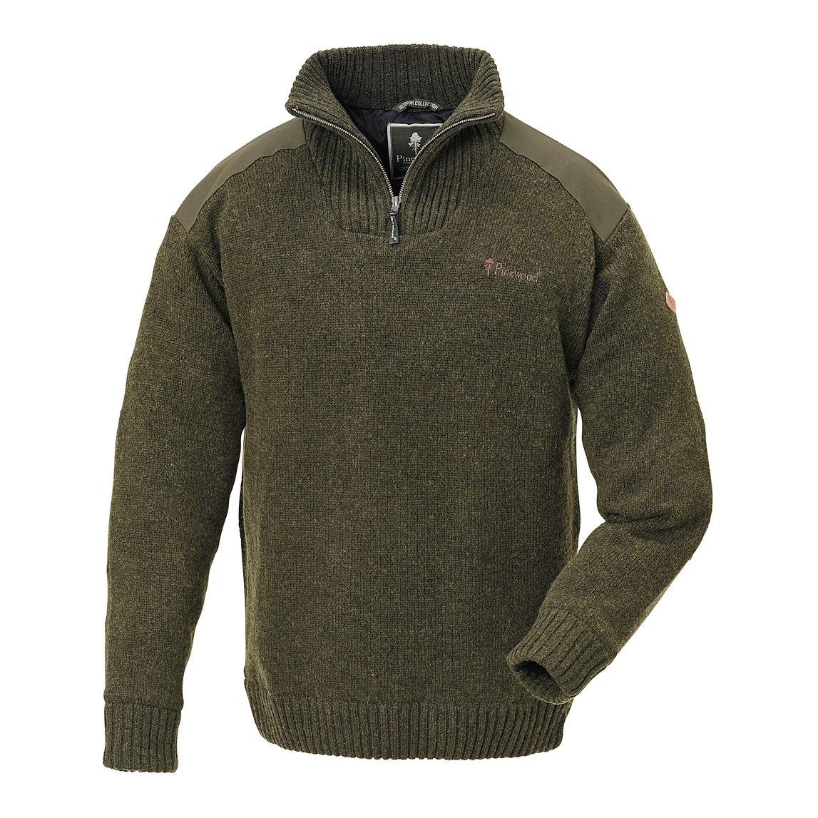 Pinewood Strickpullover Herren Hurricane - Dunkelgrün Mélange Grösse: S von Pinewood