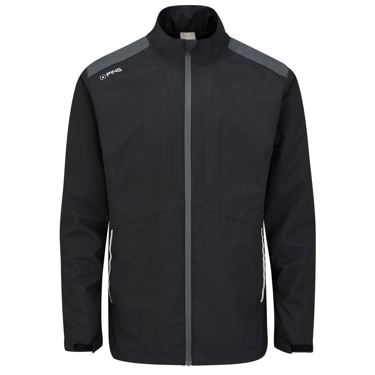 PING Men's Black and Grey Lightweight Sensordry S2 Full Zip Waterproof Golf Jacket, Size: Small | American Golf von Ping