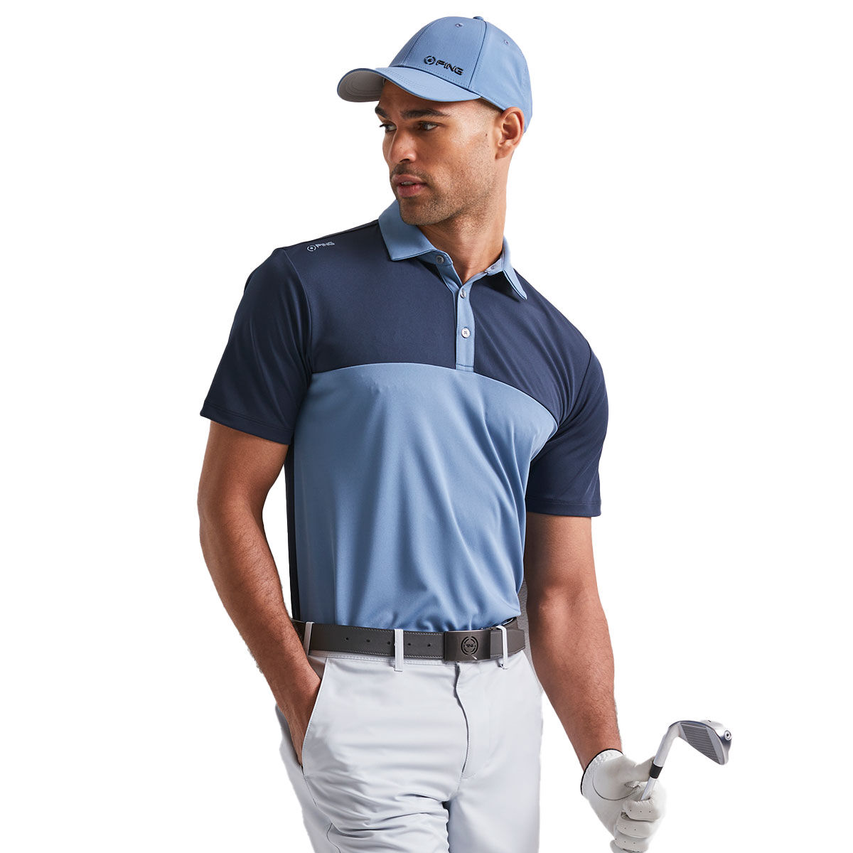 PING Men's Bodi Panel Golf Polo Shirt, Mens, Coronet blue/navy, Small | American Golf von Ping