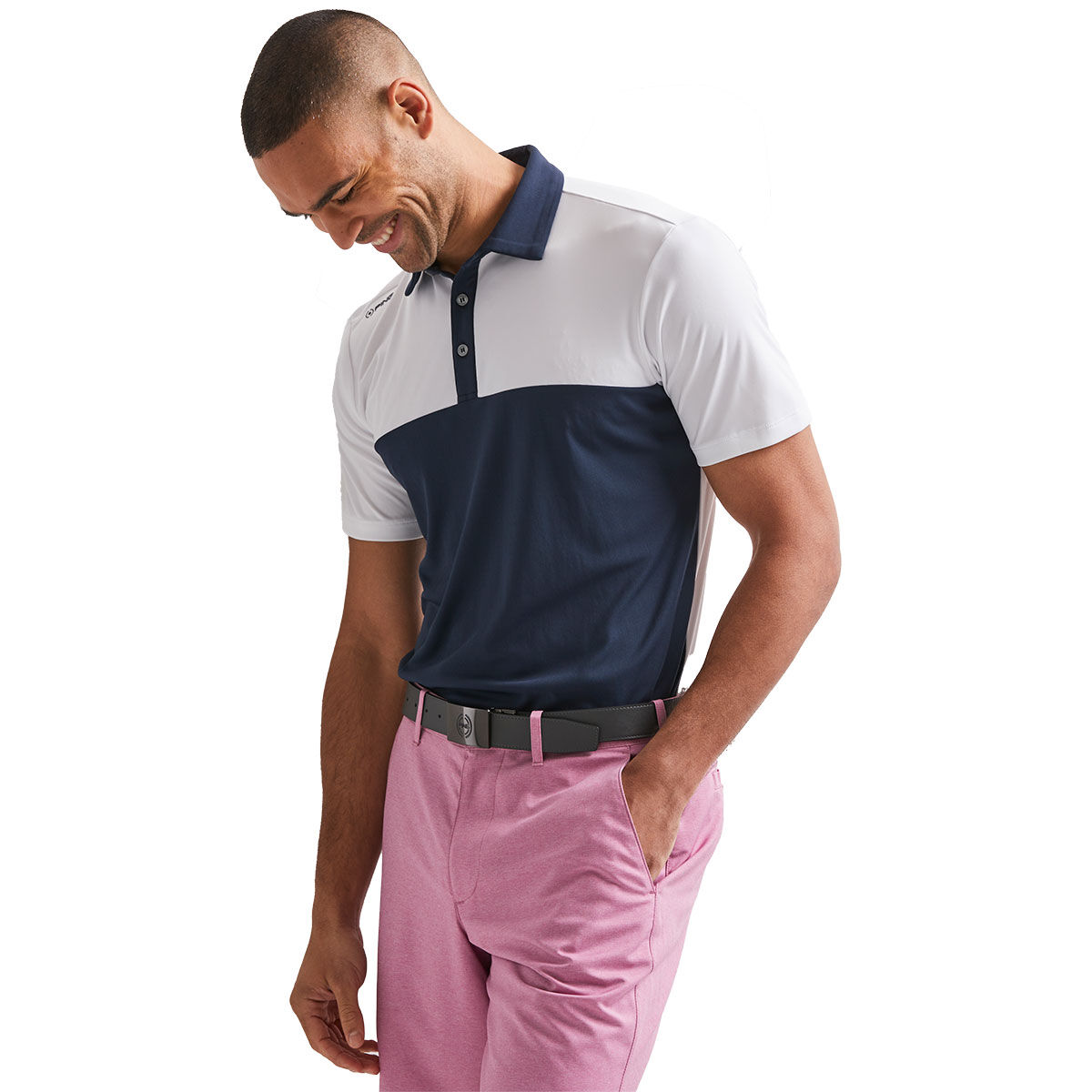 PING Men's Bodi Panel Golf Polo Shirt, Mens, Navy/white, Medium | American Golf von Ping