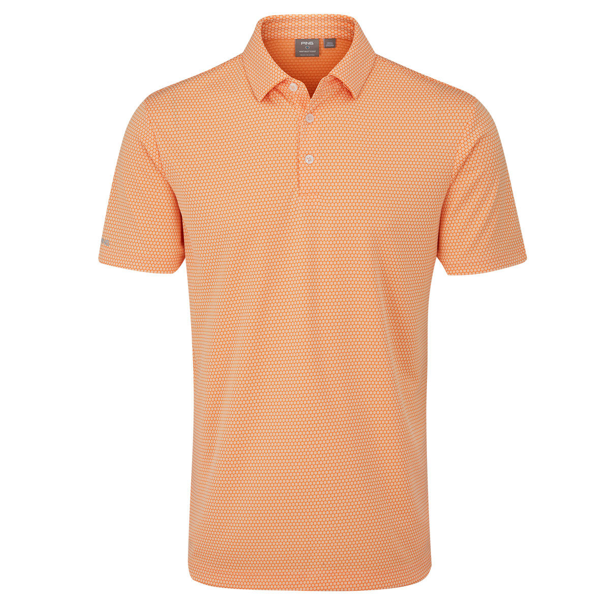 PING Men's Halcyon Golf Polo Shirt, Mens, Tangerine multi, Large | American Golf von Ping