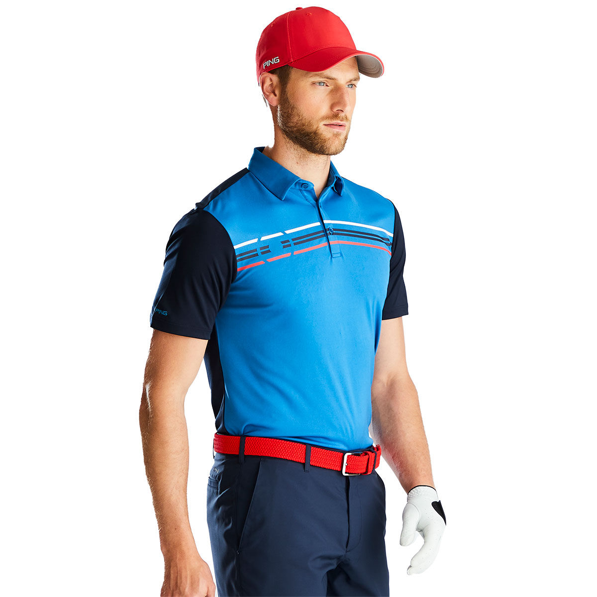 PING Men's Morten Golf Polo Shirt, Mens, Blue, Small | American Golf von Ping
