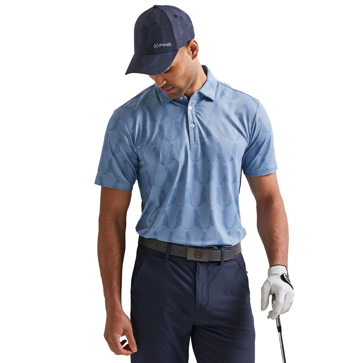 PING Men's Mr Ping Printed Golf Polo Shirt, Mens, Coronet blue, Xl | American Golf von Ping