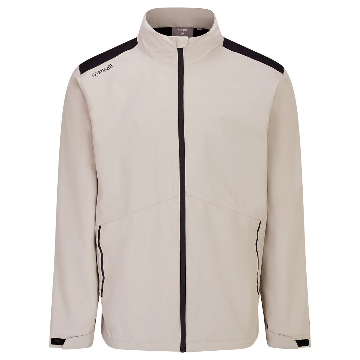 Ping Men's Sensordry S2 Full Zip Waterproof Golf Jacket, Cream and Black, Size: XL | American Golf von Ping