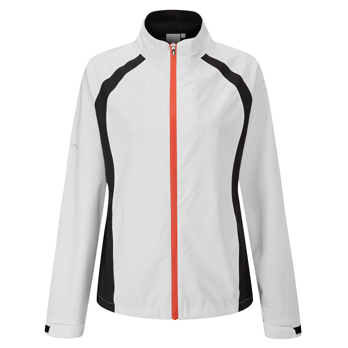 PING Womens Freda Full Zip Waterproof Golf Jacket, Female, White/black, 8 | American Golf von Ping