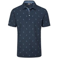 Ping Gold Putter Printed Halbarm Polo navy von Ping