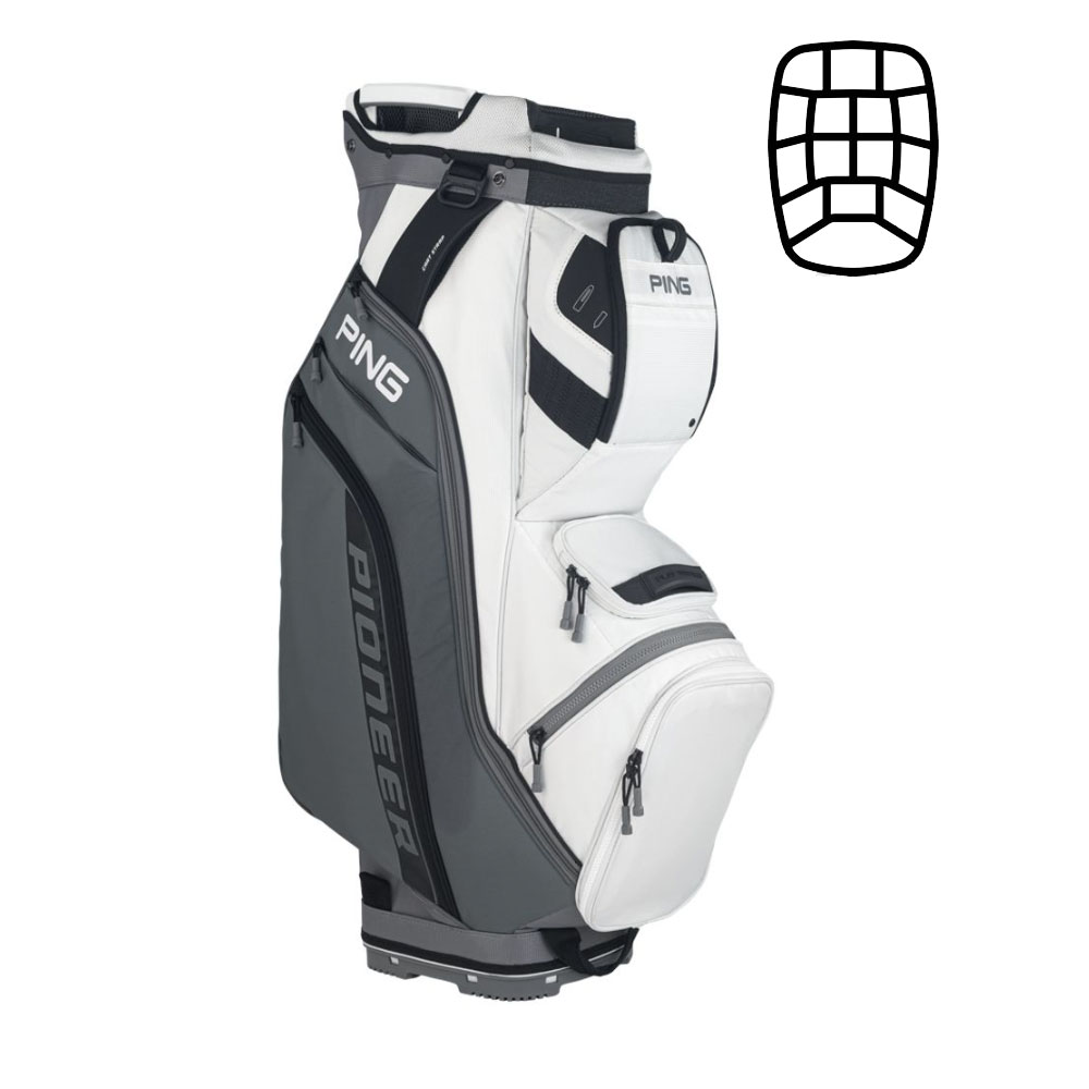 'Ping Pioneer 214 Cartbag grau/weiss' 'Ping Pioneer 214 Cartbag grau/weiss' von Ping