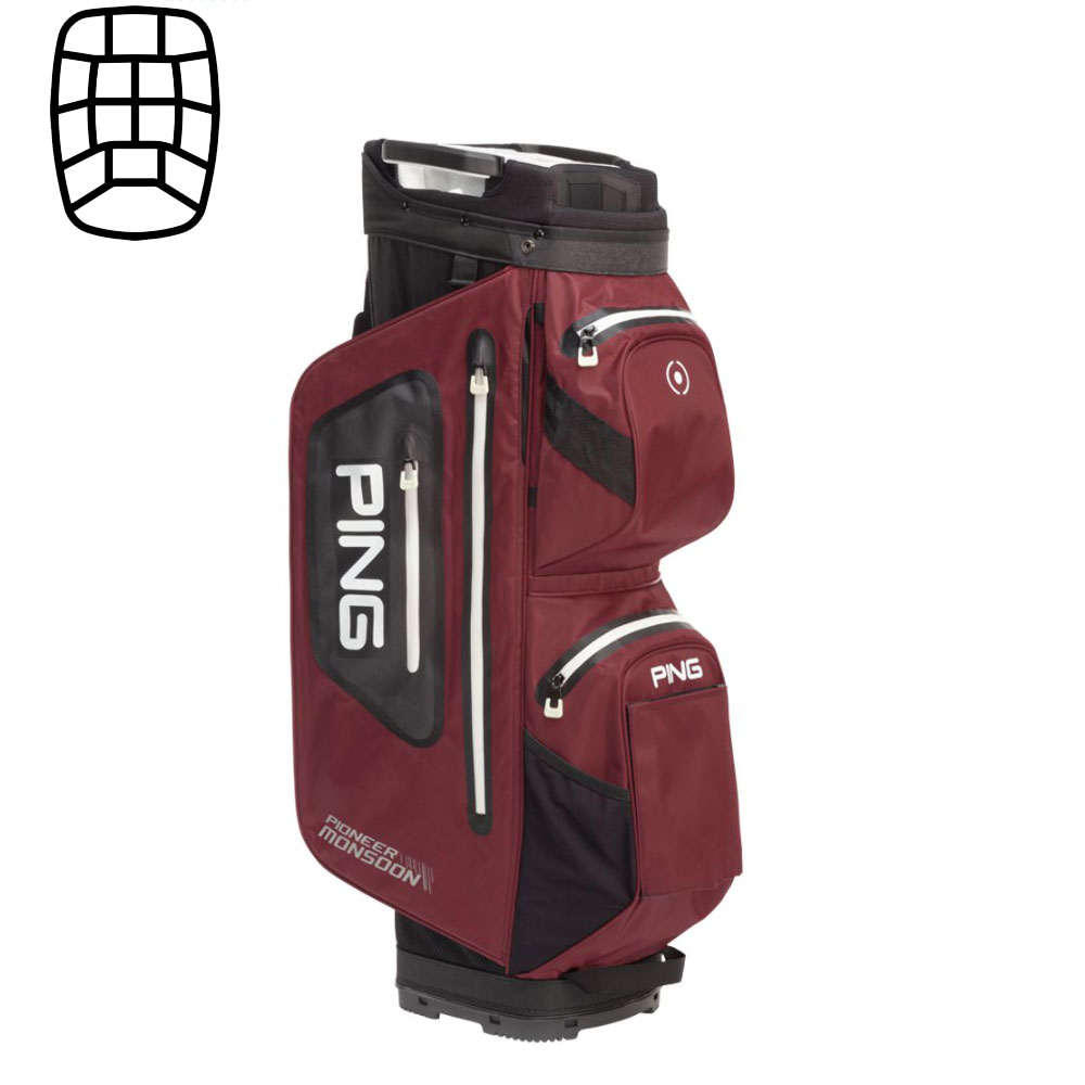 'Ping Pioneer Monsoon wasserdichtes Cartbag dunkelrot/schwarz' 'Ping Pioneer Monsoon wasserdichtes Cartbag dunkelrot/schwarz' von Ping