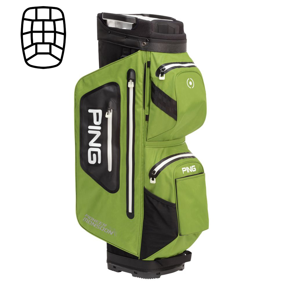 'Ping Pioneer Monsoon wasserdichtes Cartbag grün/schwarz' 'Ping Pioneer Monsoon wasserdichtes Cartbag grün/schwarz' von Ping
