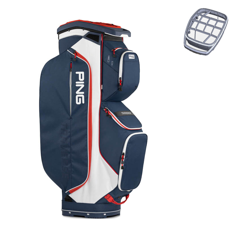 'Ping Traverse 214 Cartbag navy/weiss/rot' 'Ping Traverse 214 Cartbag navy/weiss/rot' von Ping