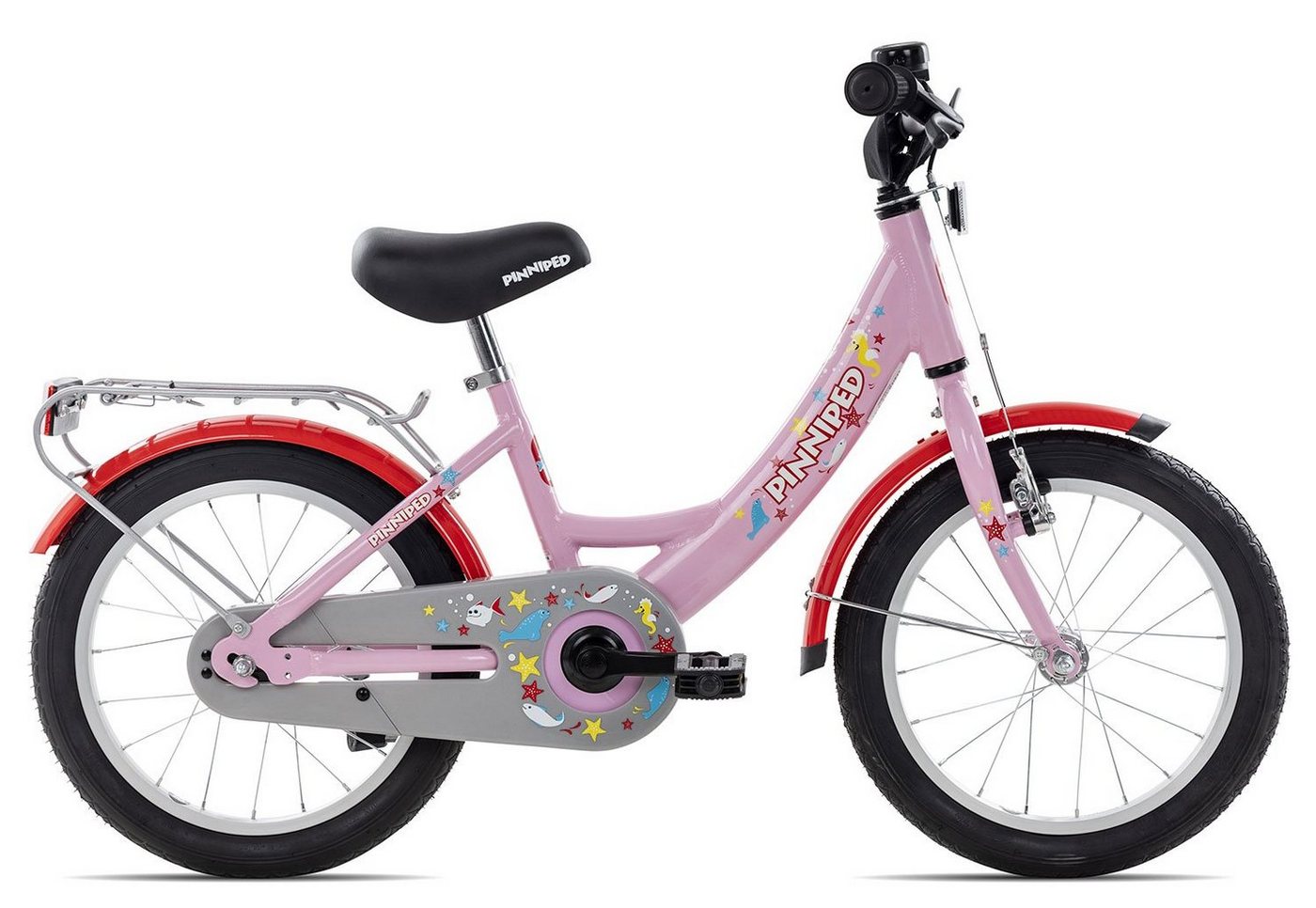 Pinniped Kinderfahrrad Kid 16, 1 Gang Bremsnabe Schaltwerk, Kinderrad 12 bis 18 Zoll Junge Mädchen violett/rosa von Pinniped