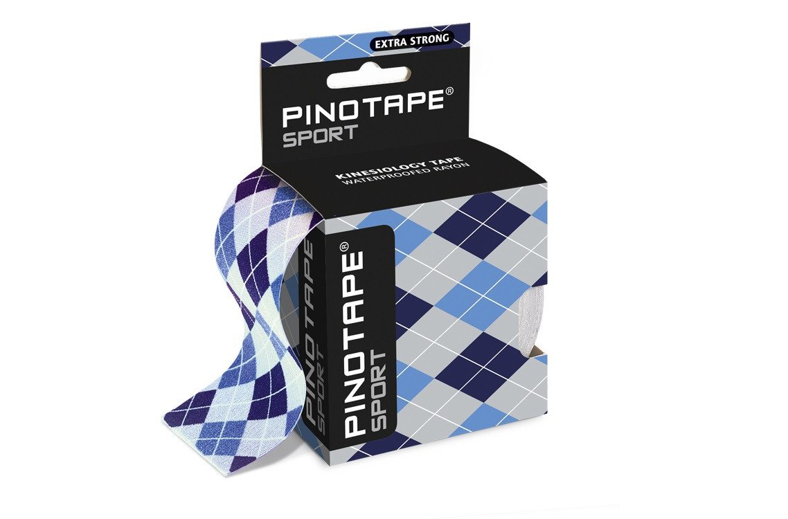 Pino Kinesiologie-Tape Pinotape Sport Kinesiologie Tape Blue Diamond 5 cm x 5 m (1-St) von Pino