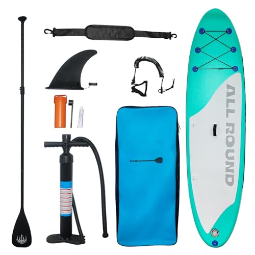 Aufblasbares Stand Up Paddle Board, aufblasbares Paddelboard mit Premium-Zubehör, rutschfestes, Komfortables Deck für Jugendliche und Erwachsene Aller Fähigkeitsstufen, 3 m x 83,8 cm x 15,2 cm von PioneerWorks