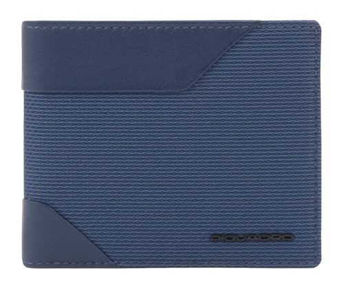 PIQUADRO, Herren-Geldbörse aus recyceltem Stoff und Leder mit Dokumentenfreundlichkeit und RFID-Schutz, Blau, blau PIQUADRO, Herren-Geldbörse aus recyceltem Stoff und Leder mit Dokumentenfreundlichkeit und RFID-Schutz, Blau, blau von Piquadro