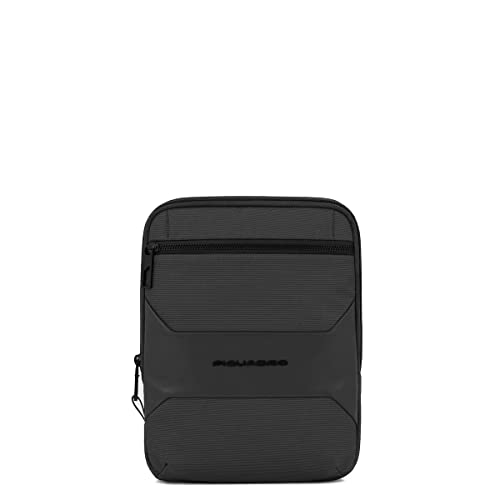 PIQUADRO, iPad® Crossbody Bag aus recyceltem Stoff mit Anti-theft Kabel, RFID-Schutz und Tasche für Konnequ, Schwarz, Schwarz, S, crossbody von Piquadro