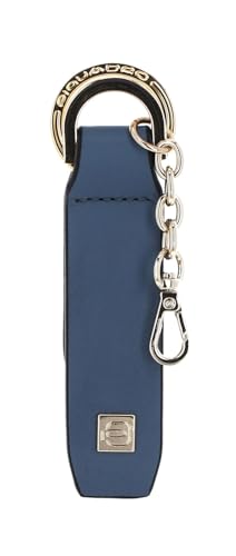 PIQUADRO Circle Keychain with Carabiner Azzurro/Cuoio von Piquadro