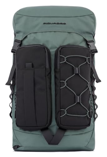 PIQUADRO Mick Rucksack 2 Fächer mit Klappe und PC 15,6" aus Stoff, olivgrün, Taglia unica, Business von Piquadro